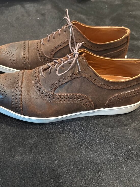 Allen Edmonds Strand Men’s Sz 12D Sneak Snuff Brown Suede Cap Toe Oxford Sneaker main image 4